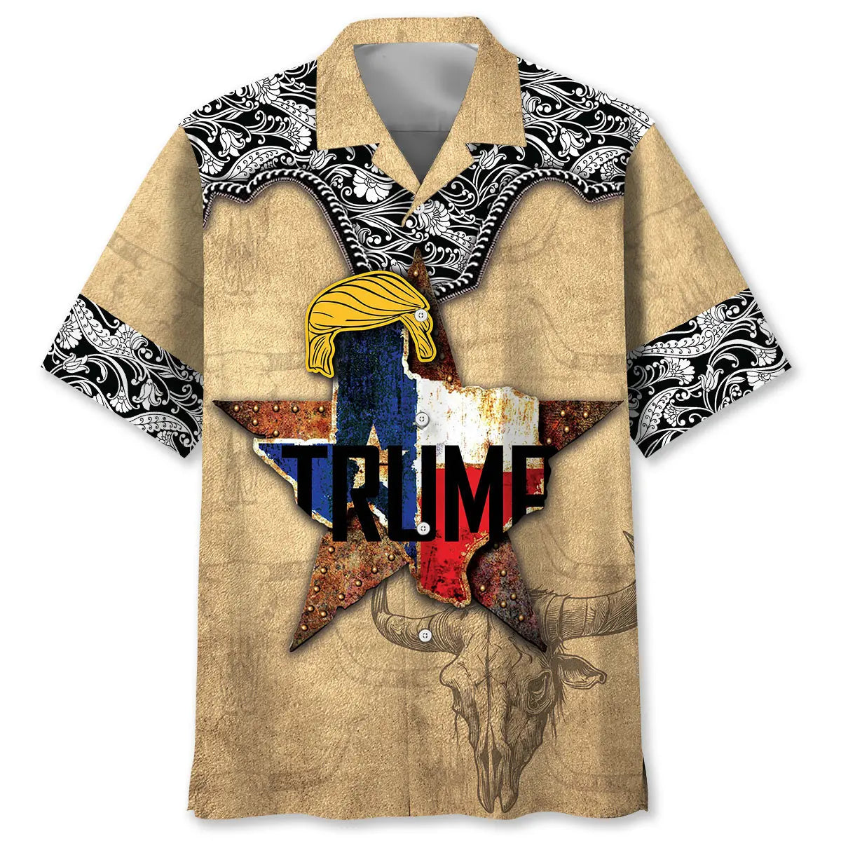 Texas Lone Star Hawaiian Shirt For Summer Vacation And Resort Wear