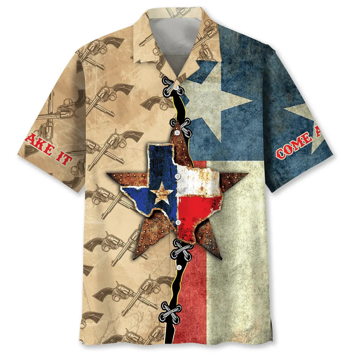 Texas Creative Pattern Hawaiian Shirt For Coastal Travel, Casual Events, And Comfortable Summer Wear