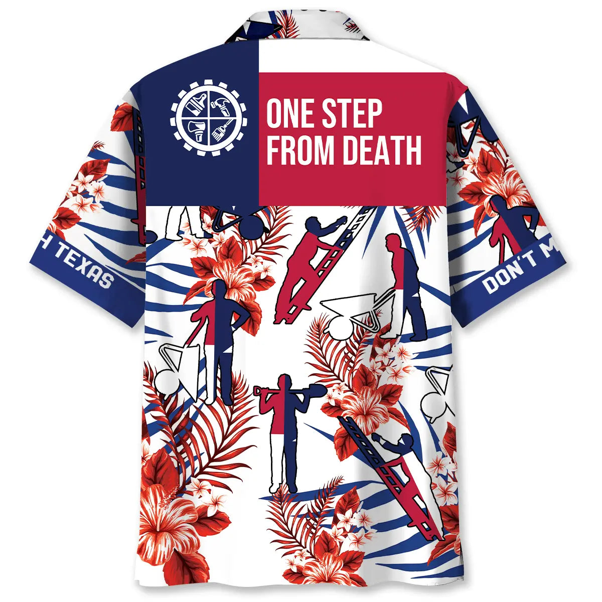 Texas Construction Worker One Step From Death Hawaiian Shirt For Tropical Retreat, Poolside Gathering, And Memorable Gifting