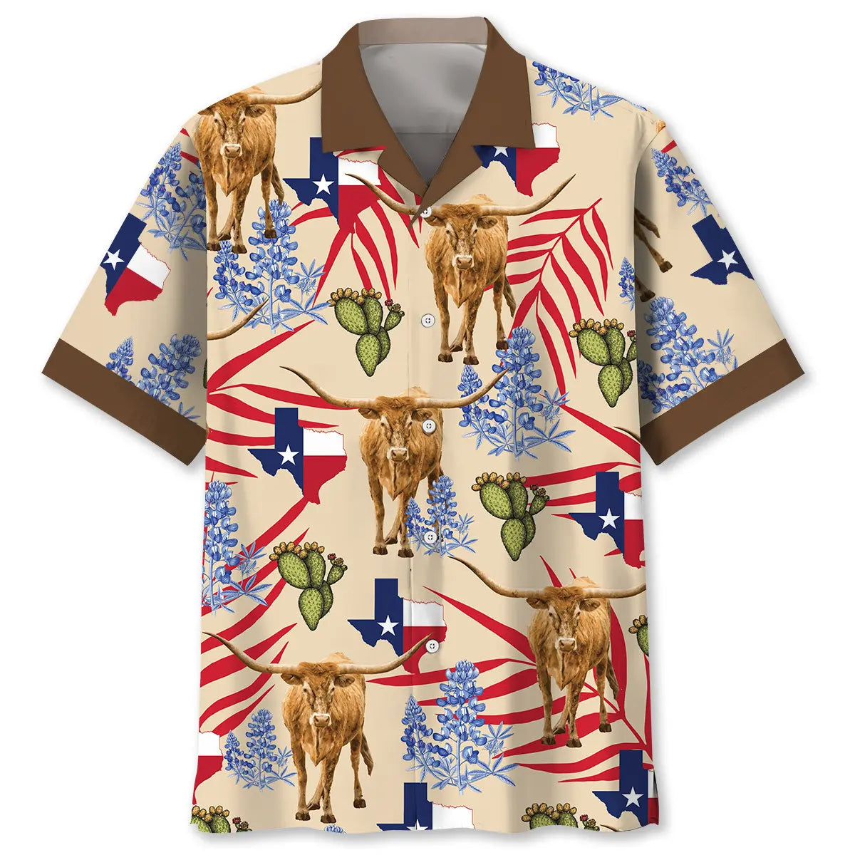 Texas Custom Hawaiian Shirt For Island Vacations, Resort Wear, And Relaxed Seasonal Style