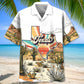 Retro Creative Texas Hawaiian Shirt For Island Vacations, Resort Wear, And Relaxed Seasonal Style