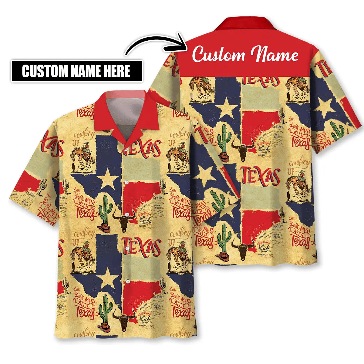 Texas State Vintage Custom Name Hawaiian Shirt For Summer Gathering, Outdoor Event, And Seasonal Wardrobe