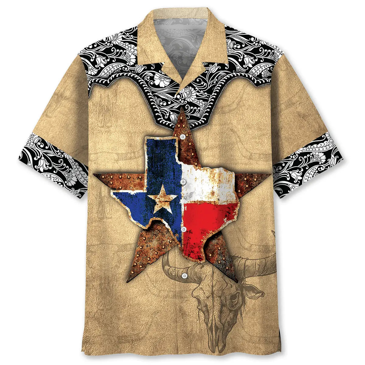 Texas Heritage Hawaiian Shirt For Resort Trips, Coastal Parties, And Warm Weather Style