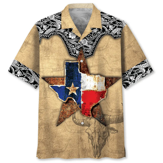 Texas Heritage Hawaiian Shirt For Resort Trips, Coastal Parties, And Warm Weather Style