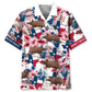 Texas Tropical Hawaiian Shirt For Beach Travel, Coastal Adventure, And Resort Wear