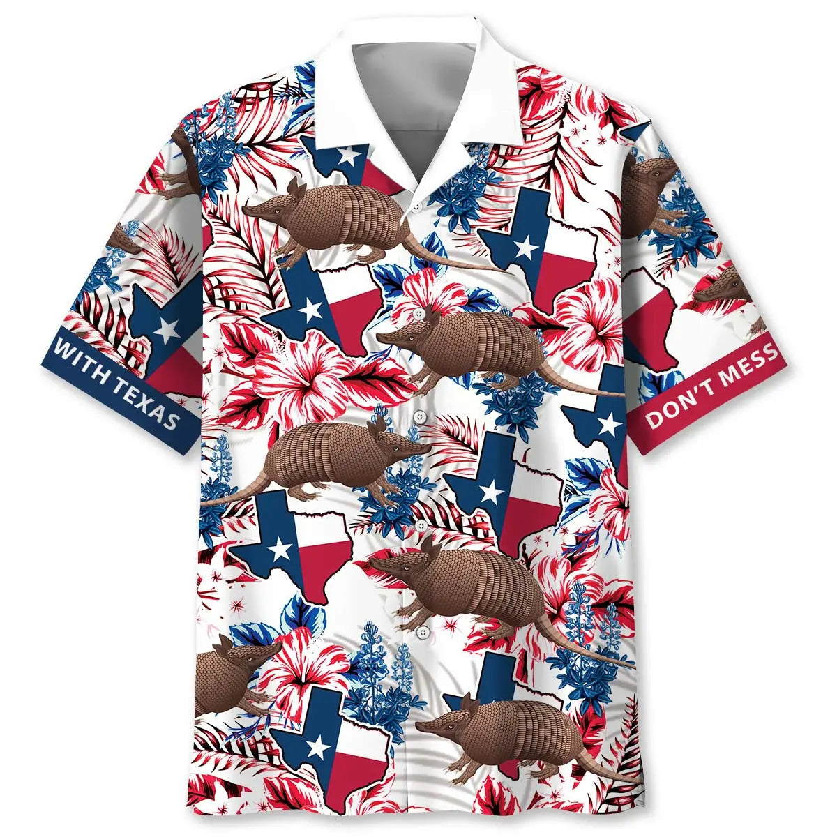Texas Tropical Hawaiian Shirt For Beach Travel, Coastal Adventure, And Resort Wear