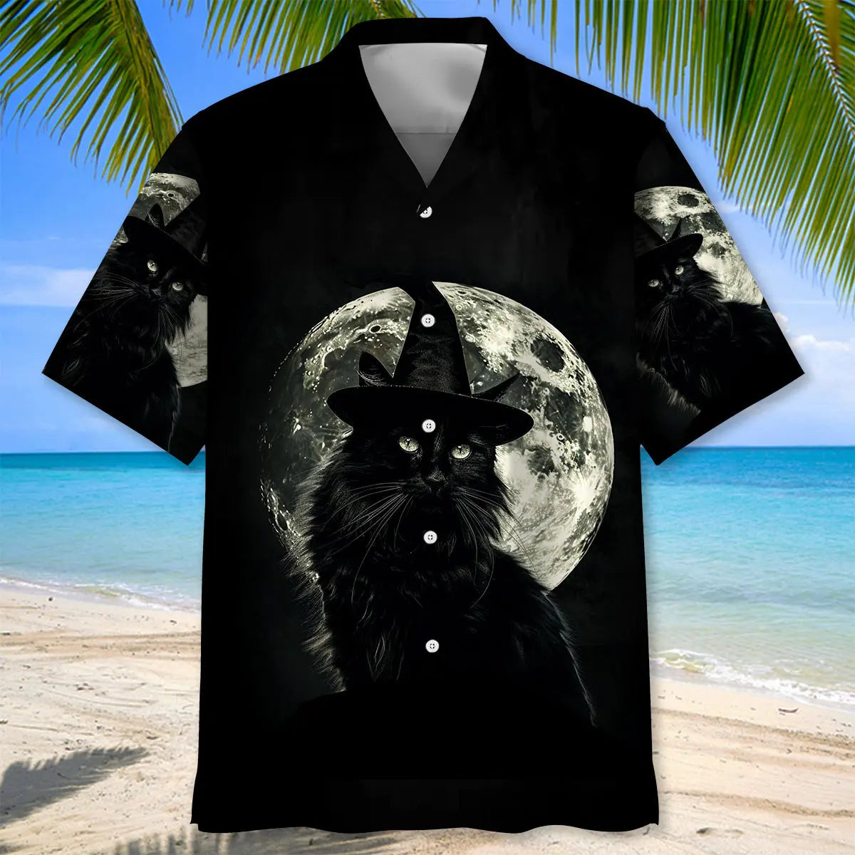 Black Cat Hawaiian Shirt For Beach Days, Summer Outings, And Thoughtful Gift Giving