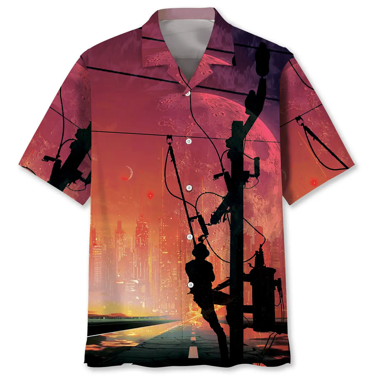 Lineman Service Hawaiian Shirt For Seasonal Celebration, Relaxed Getaway, And Coastal Style