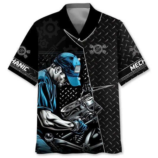 The Real Mechanic Hawaiian Shirt For Summer Gathering, Tropical Retreat, And Relaxed Resort Style