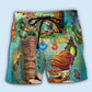 Tiki Bar Open Island Beach Shorts Print Detail For Beach Activities And Vacation Wear