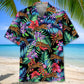 Tropical Tiger Hawaiian Shirt For Summer Vacation, Beach Travel, And Casual Wear