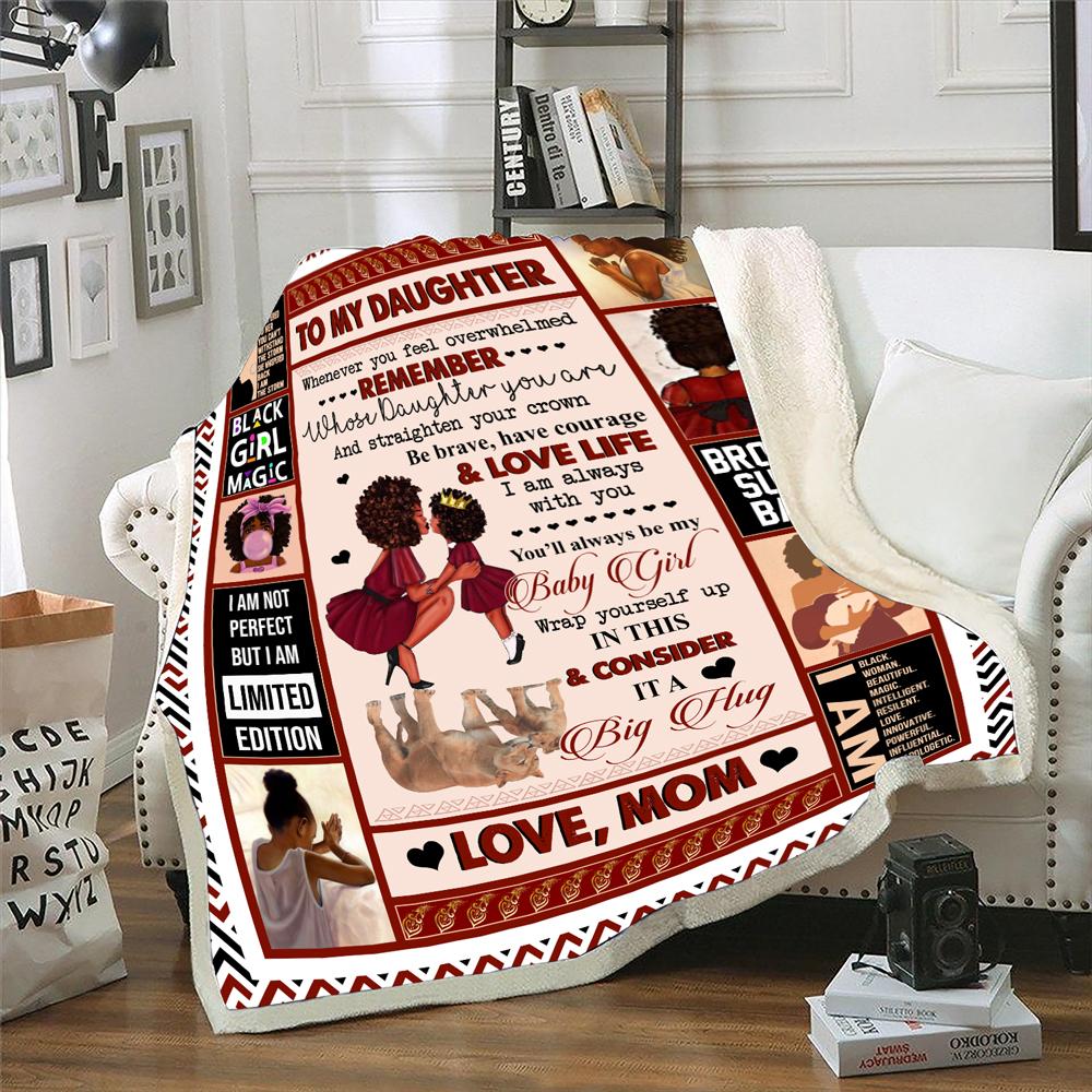 Black Woman To My Daughter From Mom Flannel Blanket For Cozy Bedroom Sofa Decor