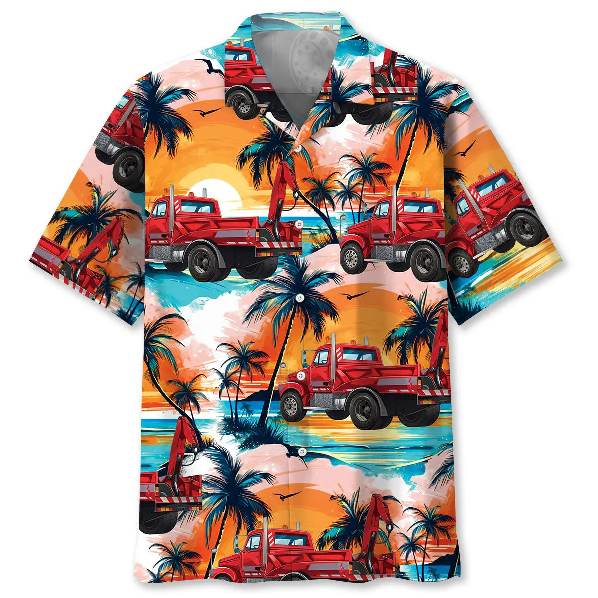 Tow Truck Operator Car Hawaiian Shirt For Summer Gathering And Resort Wear