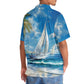 Vintage Tranquil Sailboat Hawaiian Shirt For Summer Vacation, Beach Travel, And Casual Wear