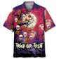 Halloween Trick Treat Hawaiian Shirt For Spooky Events, Resort Travel, And Creative Warm Weather Wear