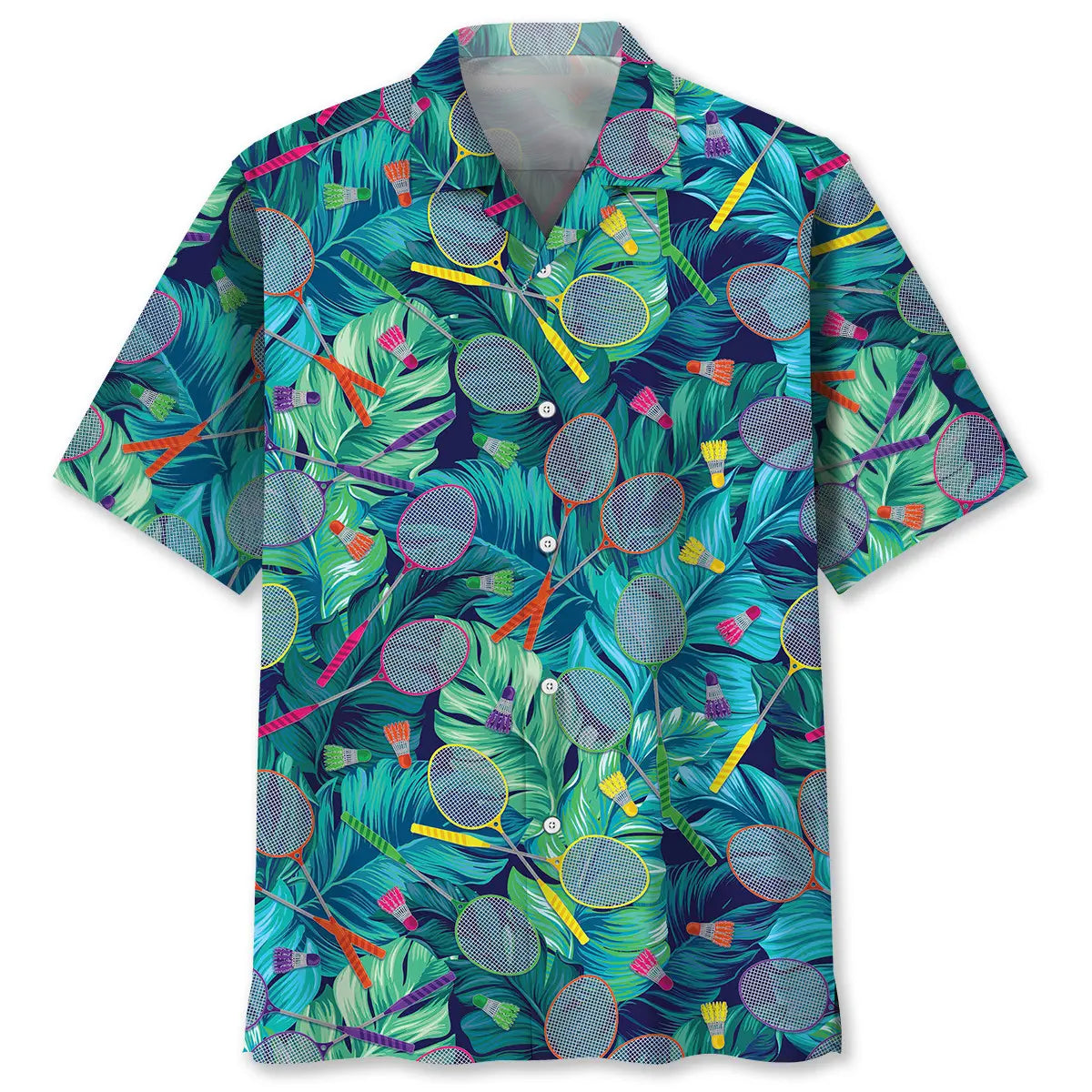 Tropical Badminton Hawaiian Shirt For Island Vacations, Resort Wear, And Relaxed Seasonal Style