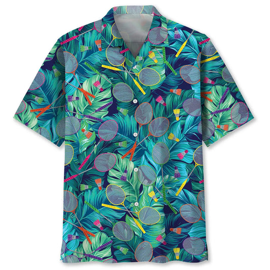 Tropical Badminton Hawaiian Shirt For Island Vacations, Resort Wear, And Relaxed Seasonal Style