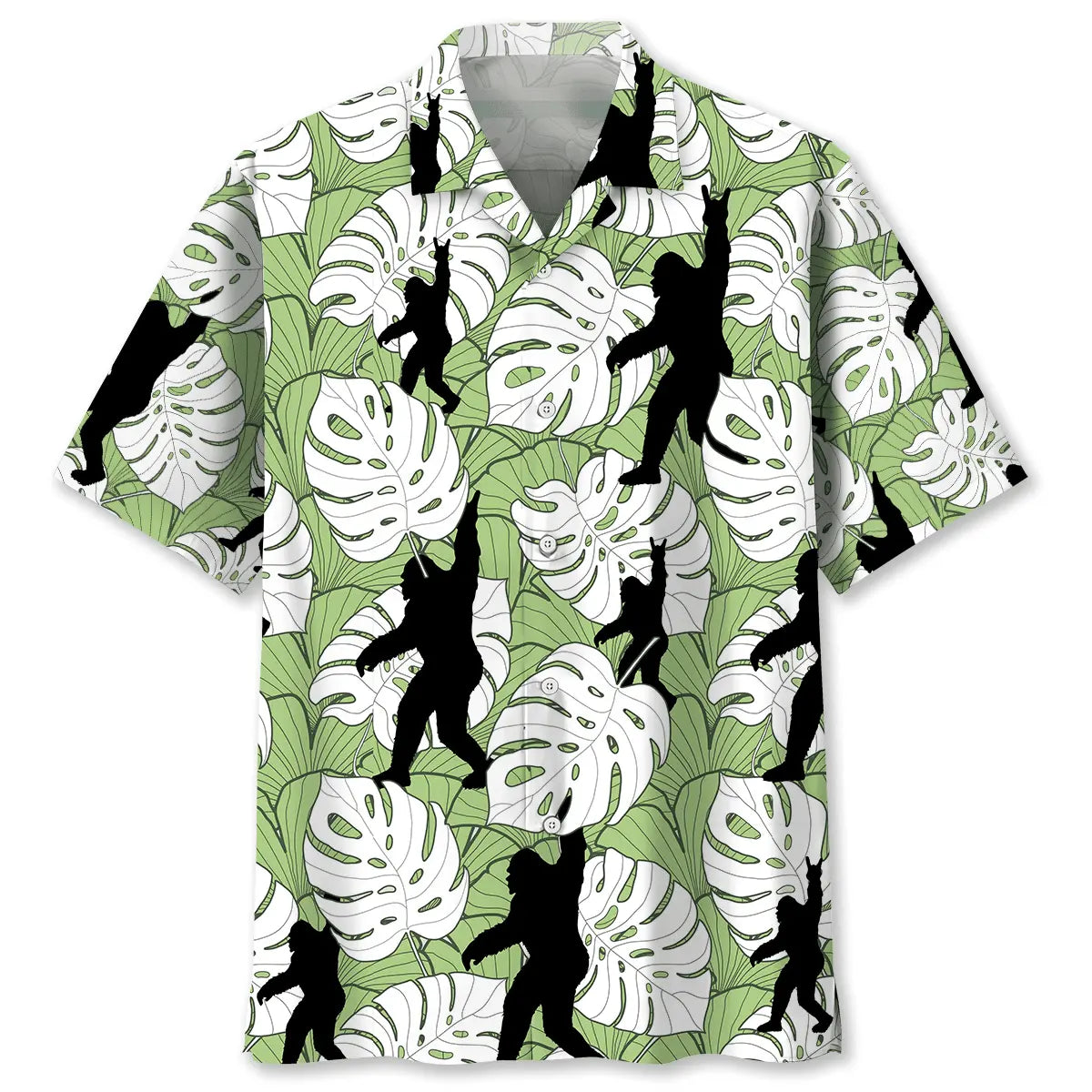 Tropical Bigfoot Hawaiian Shirt For Island Vacations, Weekend Events, And Relaxed Everyday Outfits