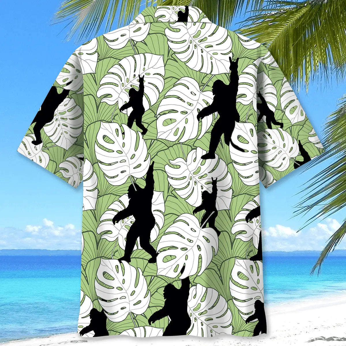 Tropical Bigfoot Hawaiian Shirt For Island Vacations, Weekend Events, And Relaxed Everyday Outfits