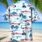 Tropical Boat Racing Hawaiian Shirt For Weekend Escape, Beach Party, And Warm Weather Fashion