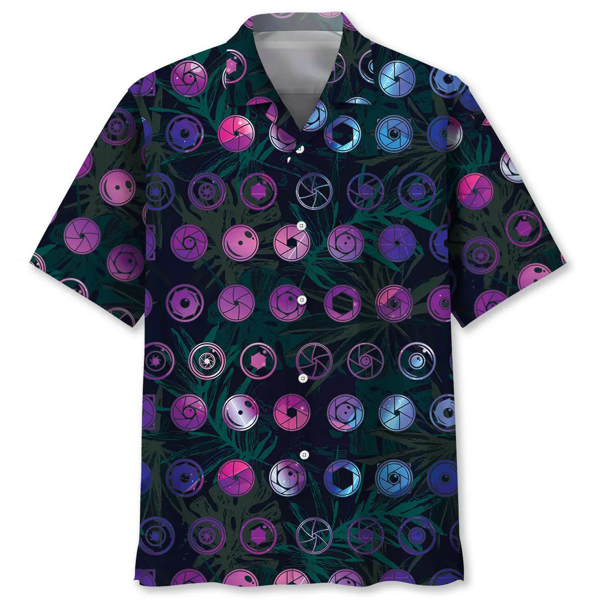 Tropical Camera Lens Hawaiian Shirt For Beach Days, Summer Outings, And Thoughtful Gift Giving