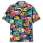 Colorful Tropical Camping Hawaiian Shirt For Hobby Lovers, Coastal Trips, And Relaxed Everyday Wear