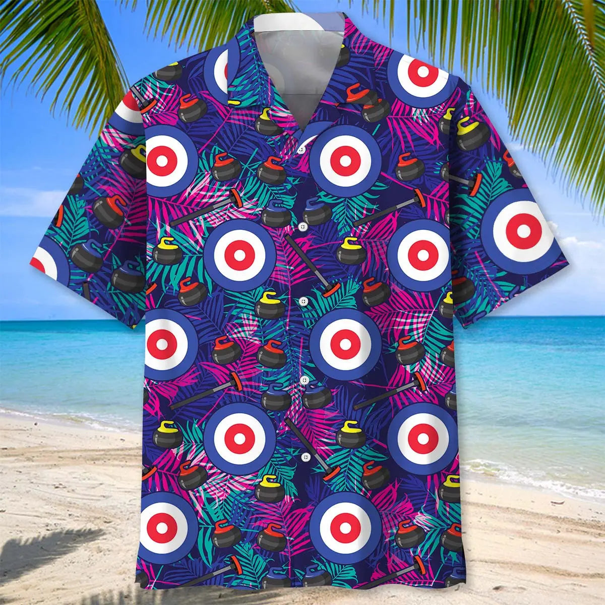 Tropical Curling Hawaiian Shirt For Beach Days, Coastal Adventures, And Thoughtful Gift Giving