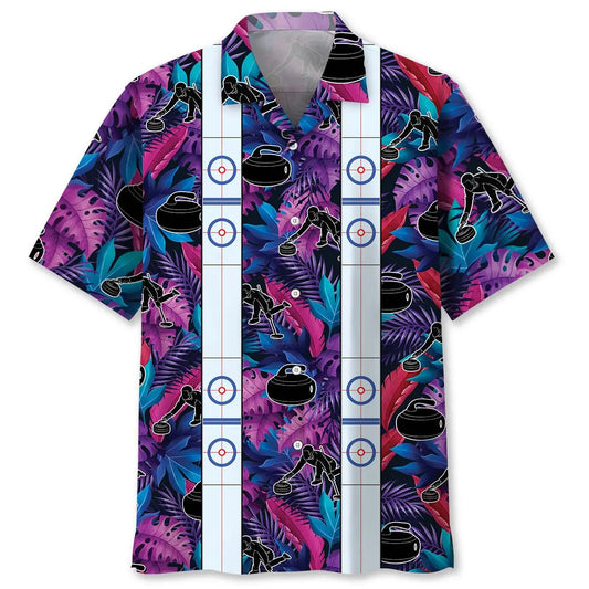 Tropical Curling Hawaiian Shirt For Island Vacations, Resort Wear, And Relaxed Seasonal Style
