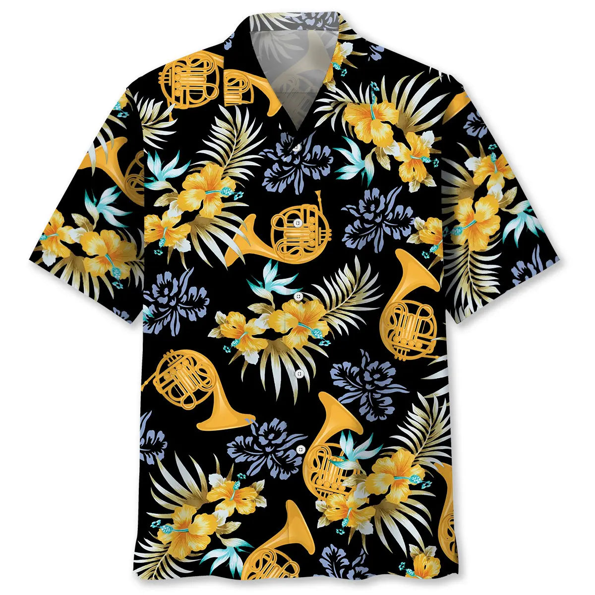 Hawaiian Shirt / Adults / S Tropical French Horn Brass Hawaiian Shirt