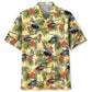 Tropical Helicopter Hawaiian Shirt For Resort Trips, Coastal Parties, And Warm Weather Style