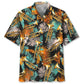 Tropical Orange Trumpet Hawaiian Shirt For Tropical Holidays, Resort Trips, And Relaxed Coastal Style