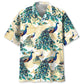 Tropical Peacock Hawaiian Shirt For Coastal Travel, Casual Events, And Comfortable Summer Wear