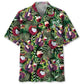 Tropical Red Wine Hawaiian Shirt For Summer Vacation, Beach Travel, And Casual Wear