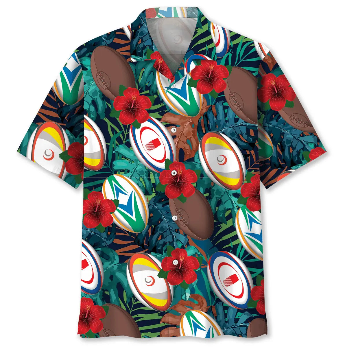 Tropical Rugby Hawaiian Shirt For Island Vacations, Resort Wear, And Relaxed Seasonal Style