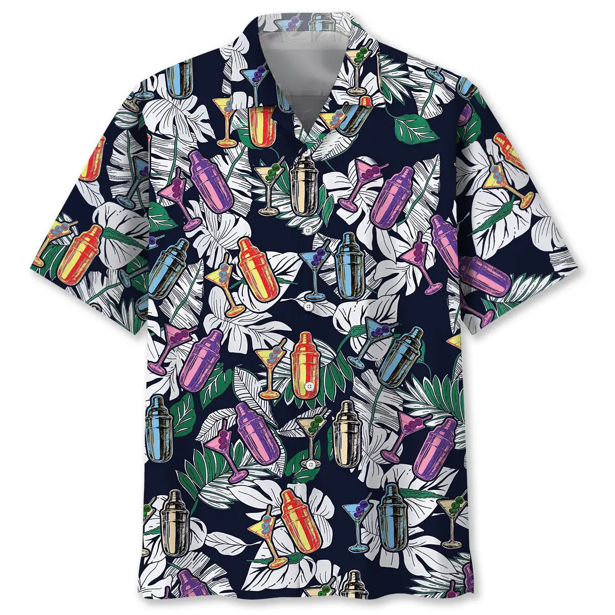 Tropical Shaker Bartender Hawaiian Shirt For Island Getaways, Outdoor Gatherings, And Comfortable Summer Wear