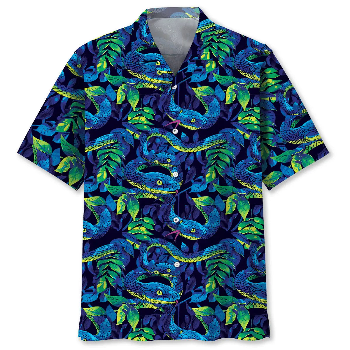 Tropical Snake Hawaiian Shirt For Beach Travel And Relaxed Resort Style