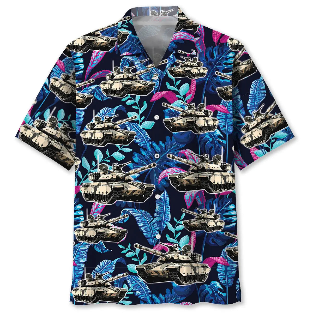 Tropical Tank Hawaiian Shirt For Summer Vacation, Beach Travel, And Casual Wear