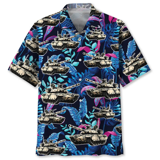 Tropical Tank Hawaiian Shirt For Summer Vacation, Beach Travel, And Casual Wear