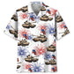 American Tropical Tank Veteran Hawaiian Shirt For Summer Vacation, Beach Travel, And Casual Wear