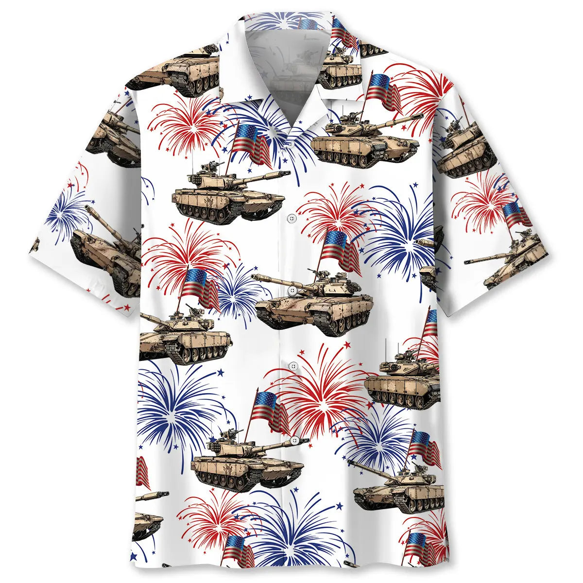 American Tropical Tank Veteran Hawaiian Shirt For Summer Vacation, Beach Travel, And Casual Wear