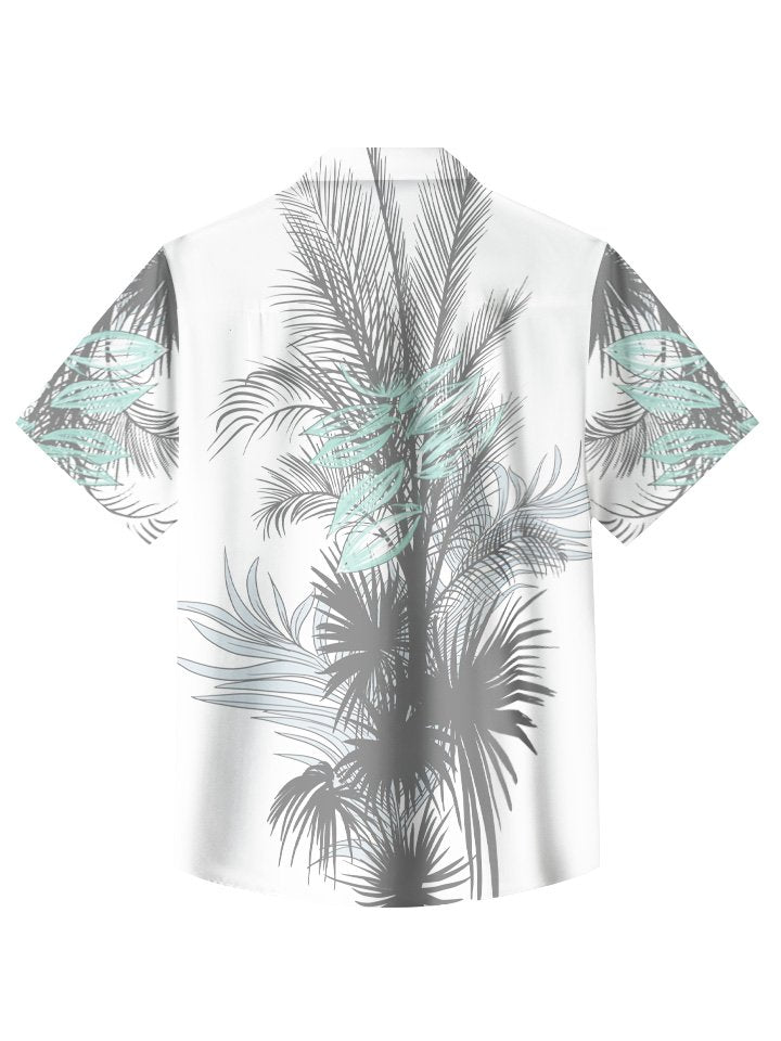 Tropical Vegetation Leaves Beach Vacation Hawaiian Shirt For Summer Vacation, Beach Travel, And Casual Wear