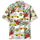 Tropical Yellow Taxi Car Hawaiian Shirt For Summer Vacation, Beach Travel, And Casual Wear