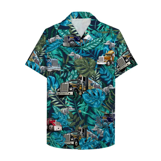 Island Trucker Aloha Semitruck Rubber Duck Hawaiian Shirt For Beach Days, Summer Outings, And Thoughtful Gift Giving