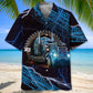 Trucker Light Hawaiian Shirt For Resort Trips, Coastal Parties, And Warm Weather Style