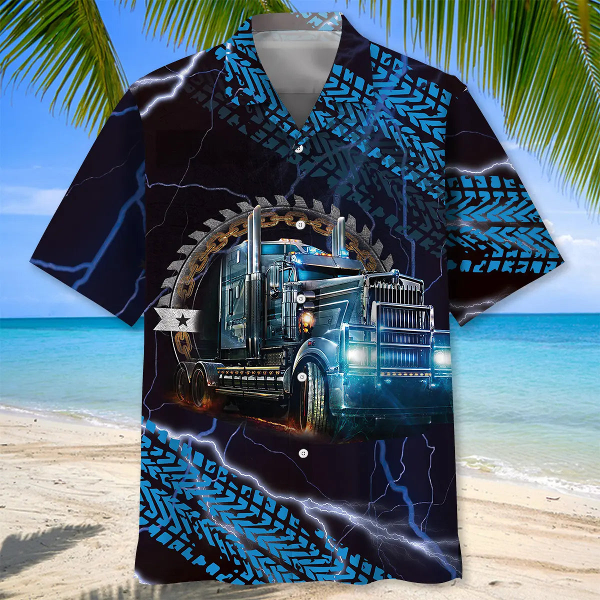 Trucker Light Hawaiian Shirt For Resort Trips, Coastal Parties, And Warm Weather Style