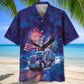 Trucker Patriot Hawaiian Shirt For Resort Trips, Coastal Parties, And Warm Weather Style
