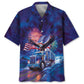 Trucker Patriot Hawaiian Shirt For Resort Trips, Coastal Parties, And Warm Weather Style