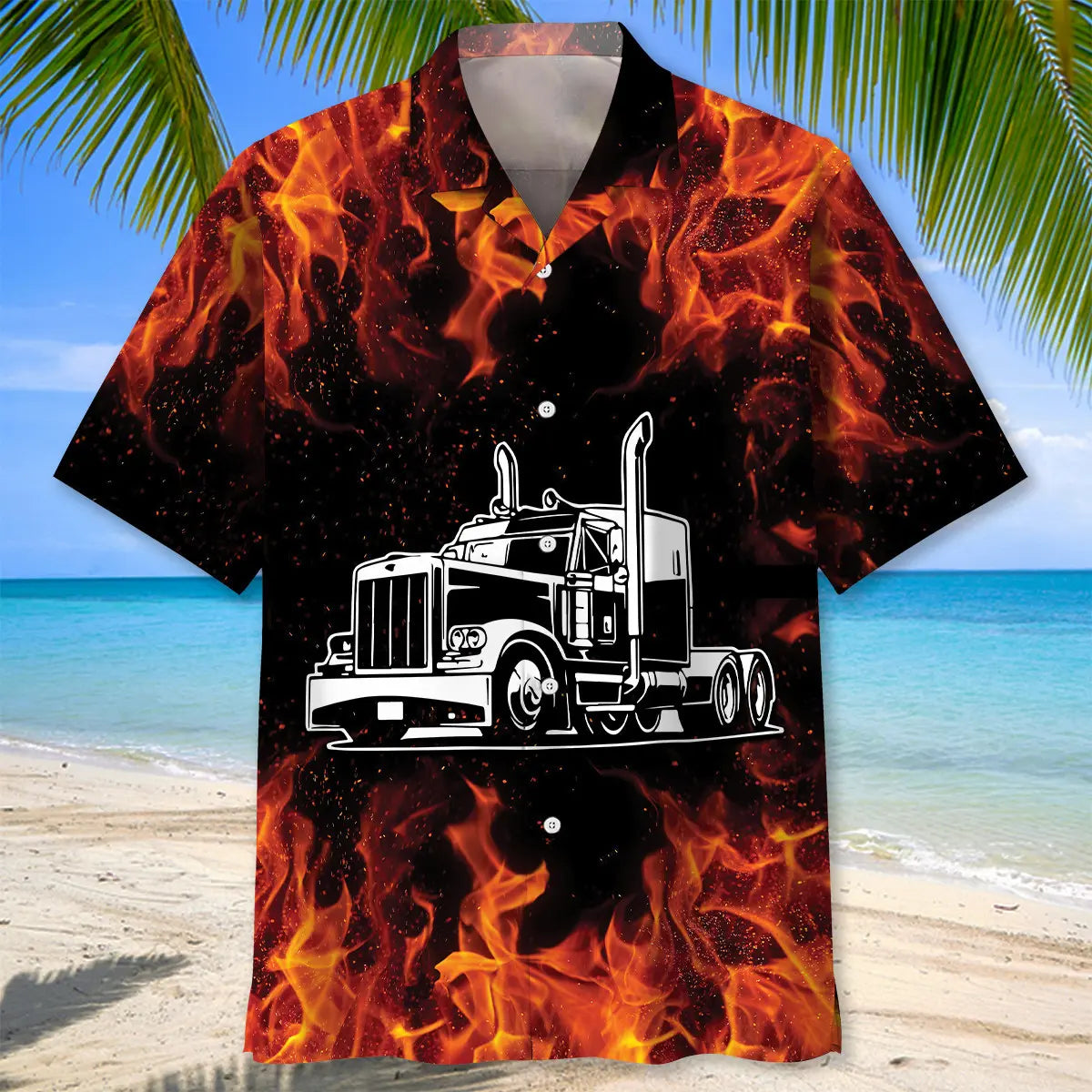 Trucker Shift Hammer Hawaiian Shirt For Tropical Holidays, Outdoor Gatherings, And Everyday Comfort
