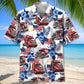 Trucker USA Hawaiian Shirt For Island Adventure, Relaxed Getaway, And Coastal Style