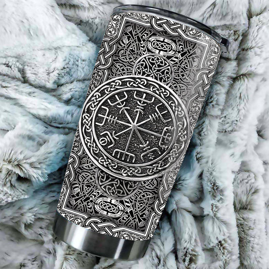 Viking Sign Silver 20 Oz Tumbler For Coffee Travel And Daily Drinks